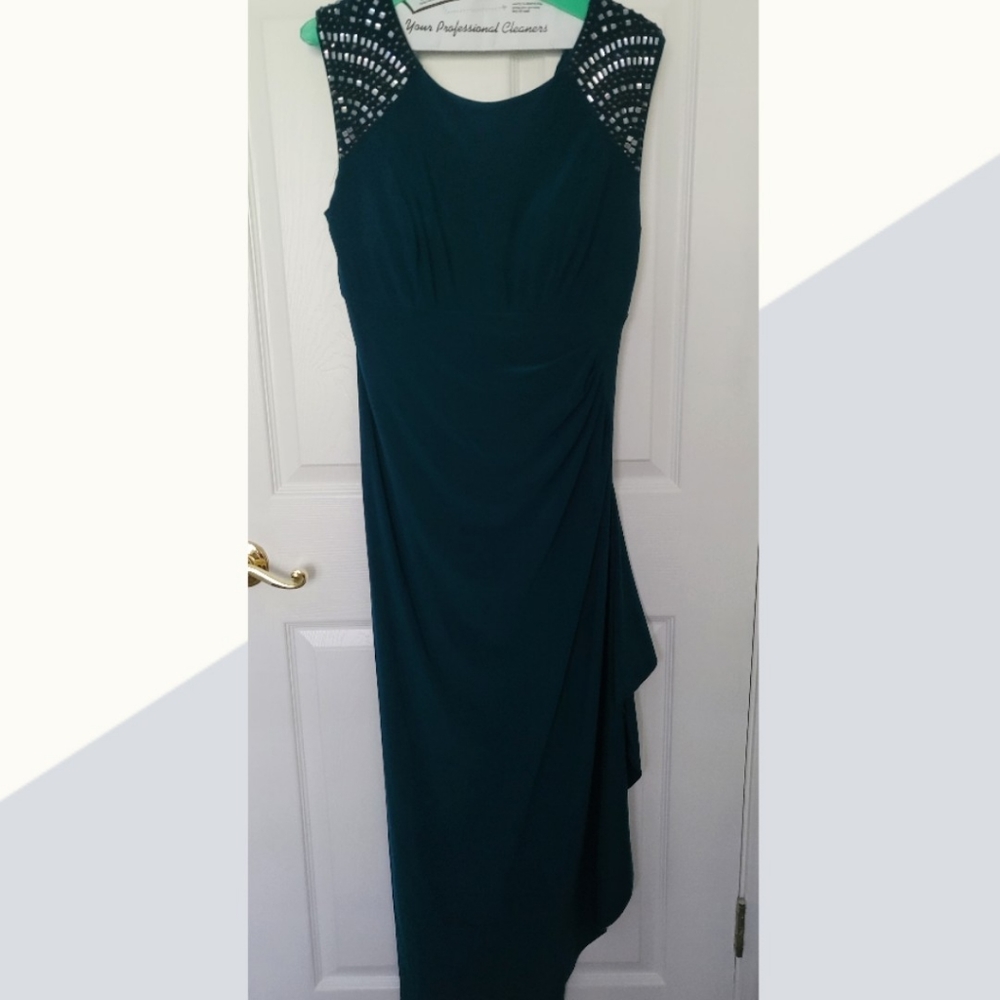 R&M Richards Long Evening Beaded Shoulder Dr